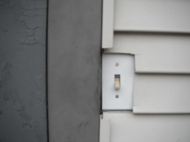 Interior electrical switchand box. Very dangerous. "Orland Park Home Inspectoion"