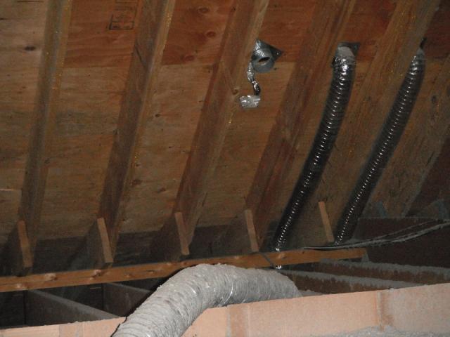Vent pipe is disconnected in the attic. "Palos Hills Home Inspection Photo" 