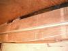 The floor joist is covering up a rotted wood support beam."Forest Park Home Inspection" 