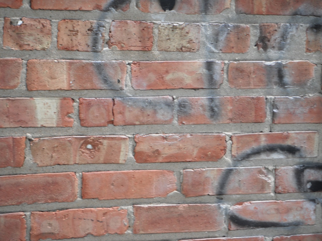 Graffiti on the brick wall. "Lemont Home Inspection"