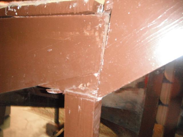 Stair stringer is improperly supported. Safety hazard. "Alsip Home Inspection Photos"