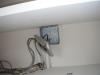 Live wires and outlet sticking out of the electrical box. Very dangerous. "Matteson Home Inspection Photos"                   