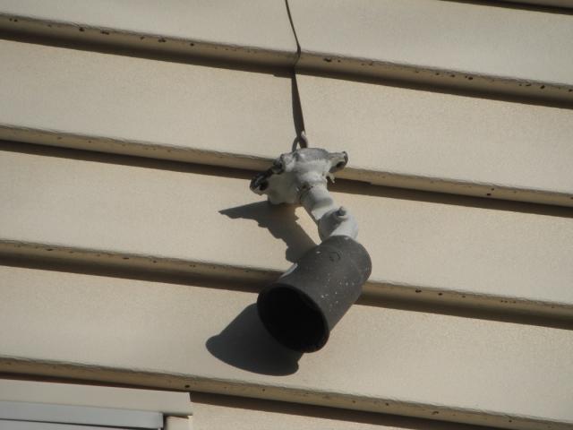 Unsafe exterior light fixture. "Countryside Home Inspection Photo"
